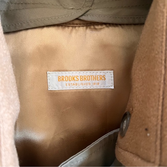 Vintage Brooks Brothers Belted Trench Coat Removable Wool Lining Size 40 - Picture 7 of 15